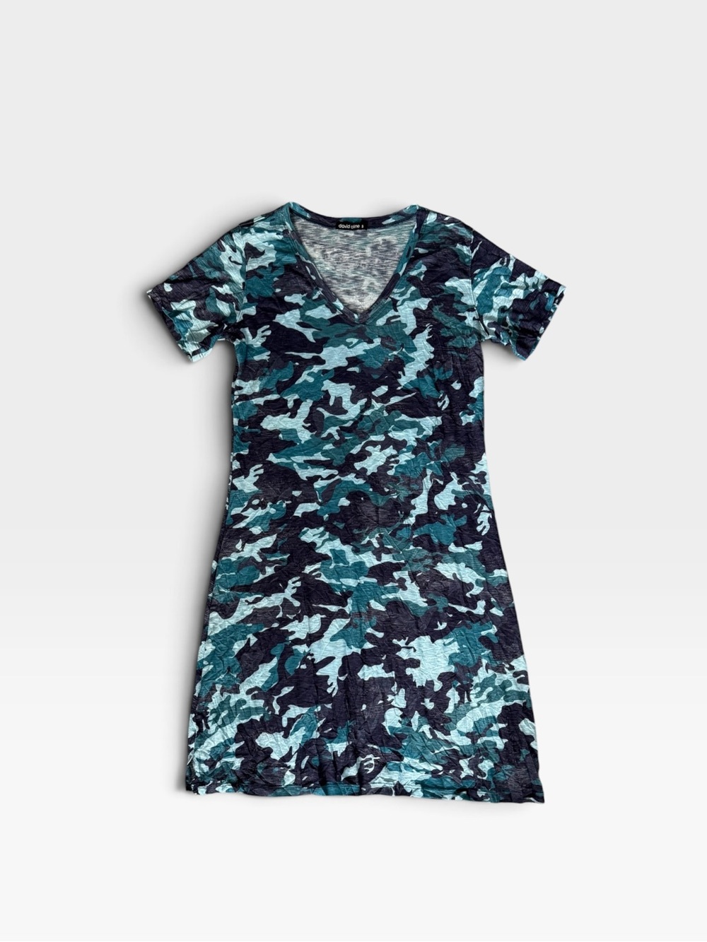 David Cline Teal Camo T-Shirt Casual Dress